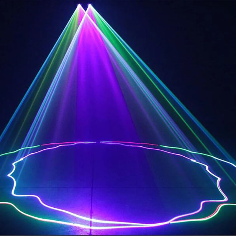 Disco Laser Dual Lens rgb Beam Line Scanner Projector dmx 512 Apply To dj Party Wedding Bar Stage Light