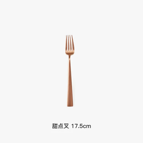 Cutipol | Duna Matte Copper Portugal Handmade Stainless Steel Knife, Fork and Spoon Dessert Dinner Tableware - Duna Matte Copper