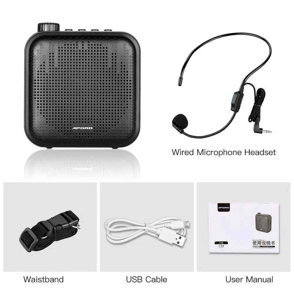 Portable Voice Amplifier Megaphone Mini Audio Speaker With Microphone Rechargeable
