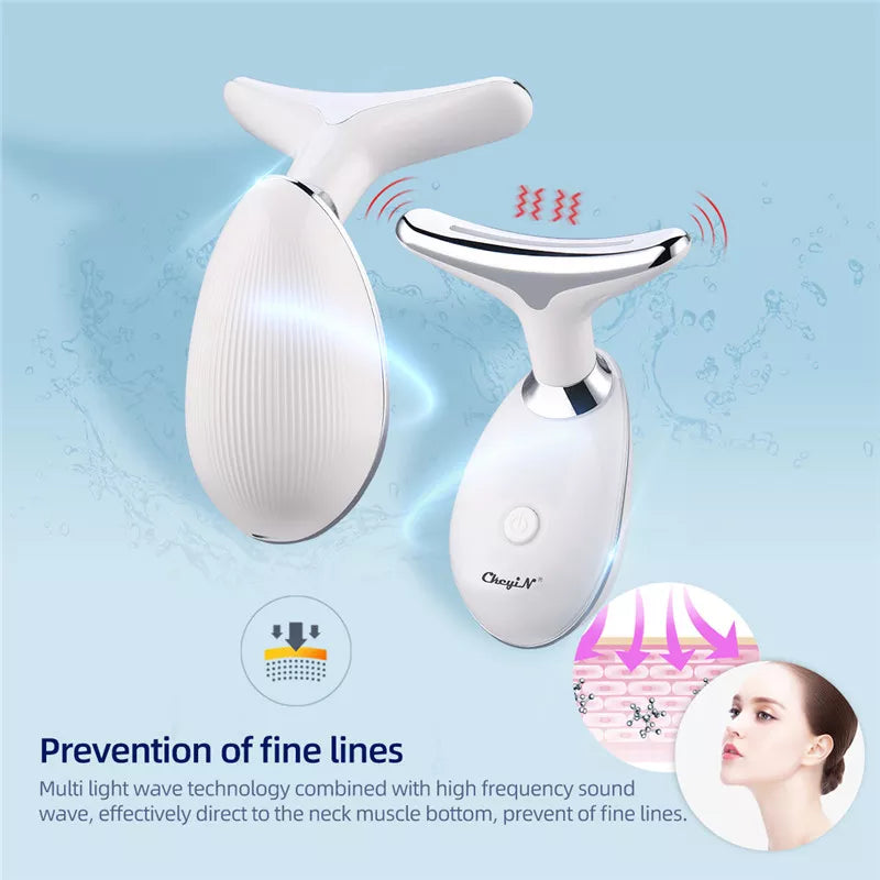 CkeyiN Neck Face Lifting Machine Face Massager Photon Therapy Eye Massage Tool Vibration Anti Wrinkle Double Chin Remover