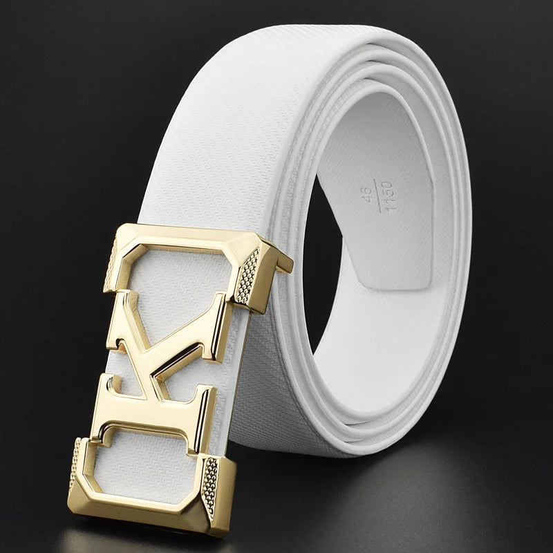 High Quality K designer mens belt black Letter Casual Genuine fashion Waist Strap leather White cintos masculinos ceinture homme