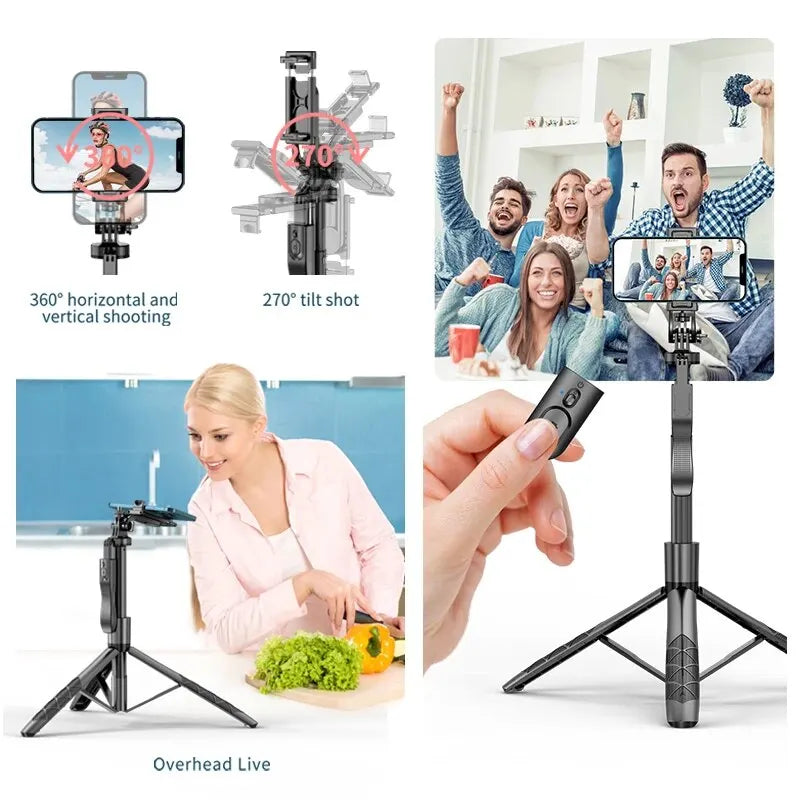INRAM-L16 Wireless Selfie Stick Tripod Stand Foldable Monopod For Gopro Action Cameras Smartphones Balance Steady Shooting Live