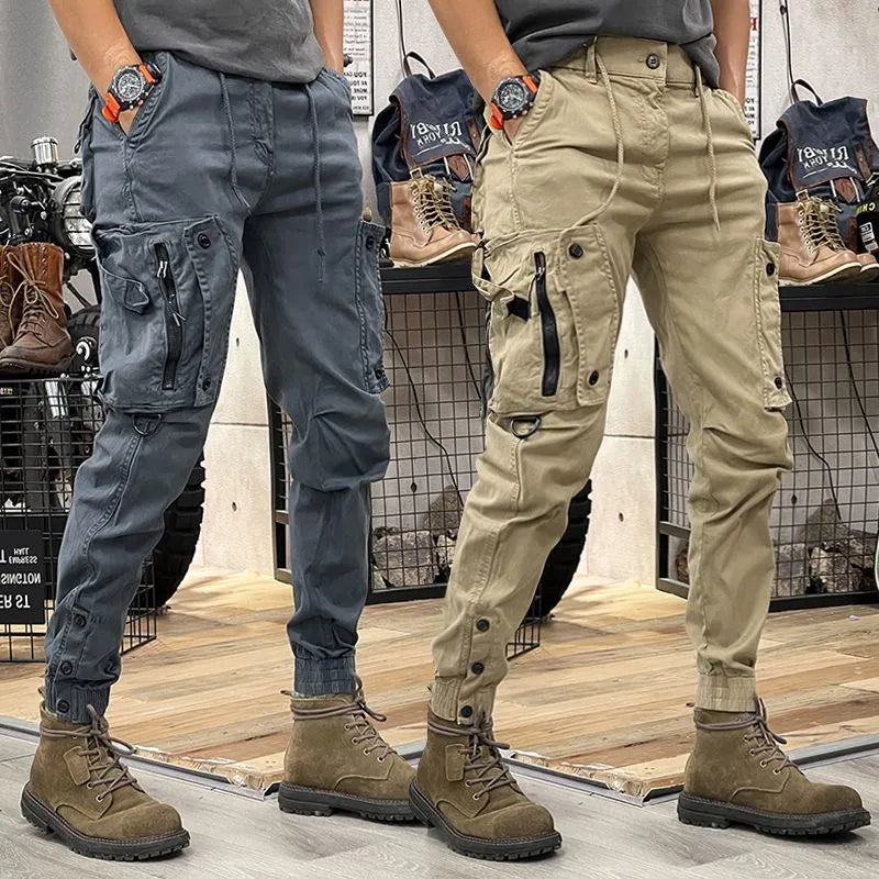 Pants for Mens Elastic Casual Trousers Zipper