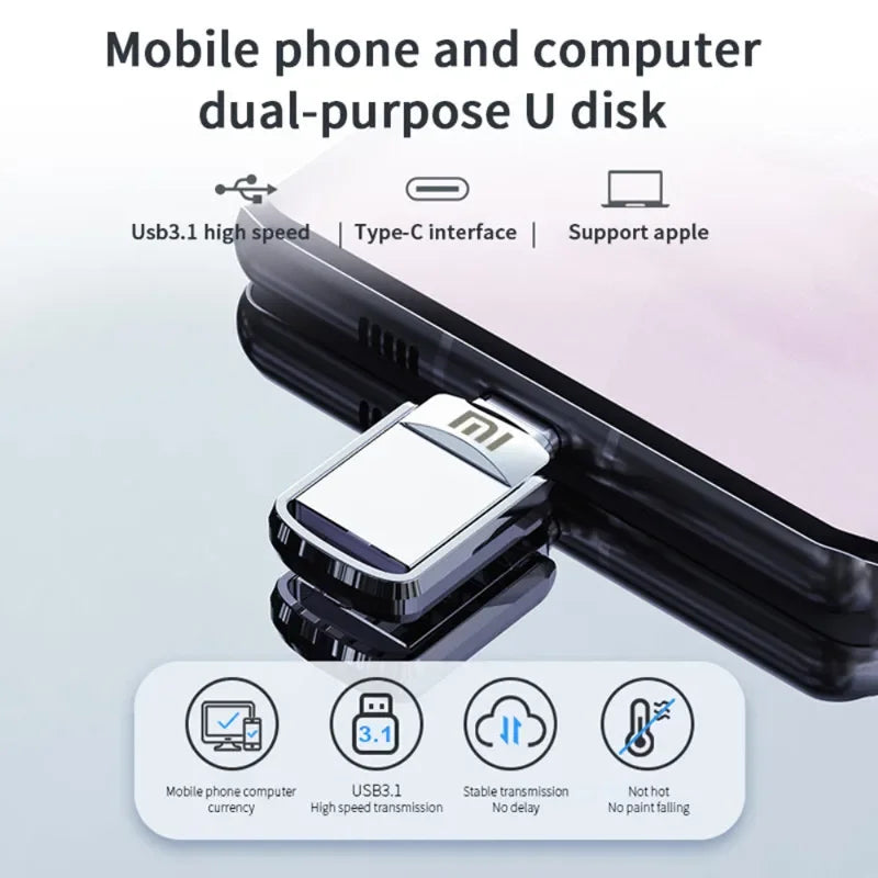 Xiaom 2TB USB Flash Drives High Speed Pendrive Real Capacity USB Memory 2TB Stick Pen Drive Creative Business Storage U Disk