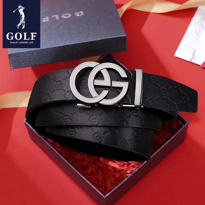 GOLF Men's Belt Leather Automatic Buckle 2023 New Business Belt Youth Casual Top Layer Cowhide Pant Belt
