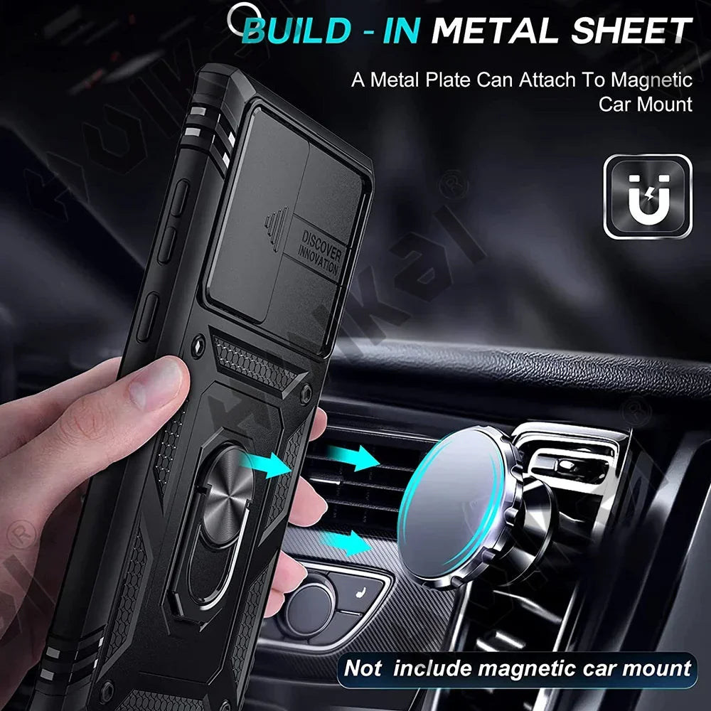 Case For Samsung S24 S23 Ultra S22 S21 S20 FE Note 20 Plus A54 A53 A33 A52 5G Heavy Duty with Camera 360 Degree Kickstand Cover