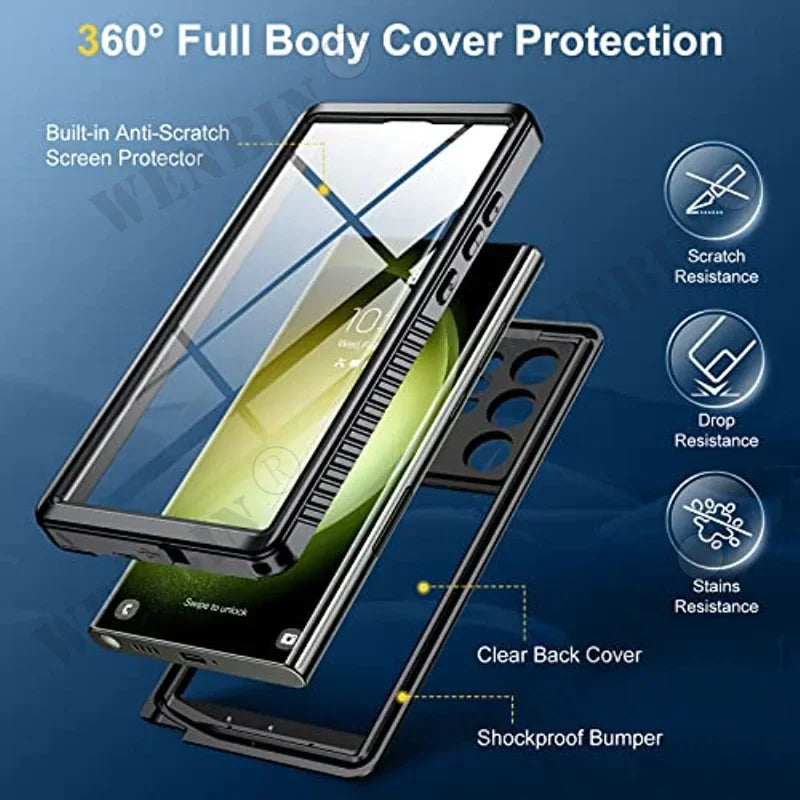 Waterproof Case For Samsung Galaxy S24 S23 Ultra Plus S21 FE A54 A34