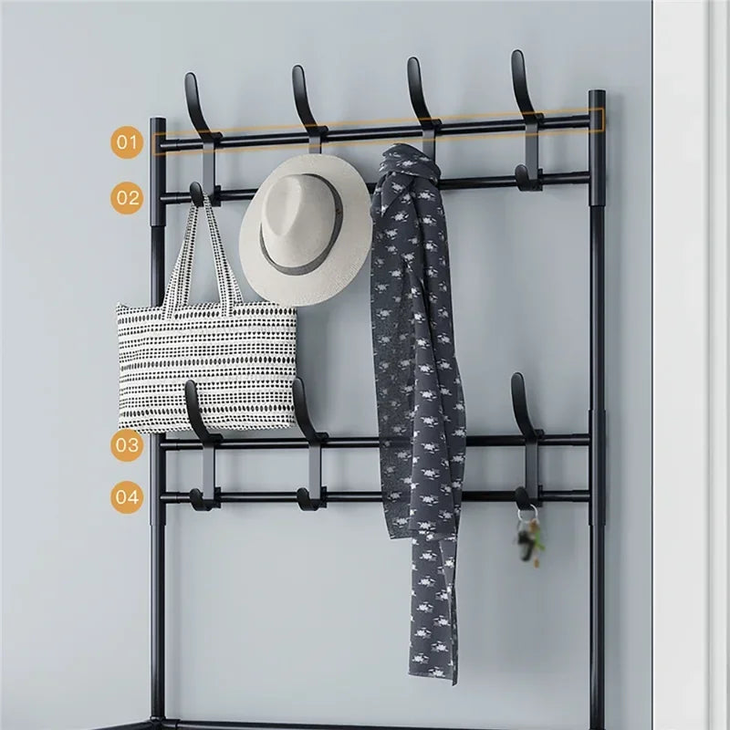 Shoe Rack Simple Floor Shoe and Hat Rack Load-bearing Living Room Organizer Clothes Hat Coats Shoes Combination Storage Shelf