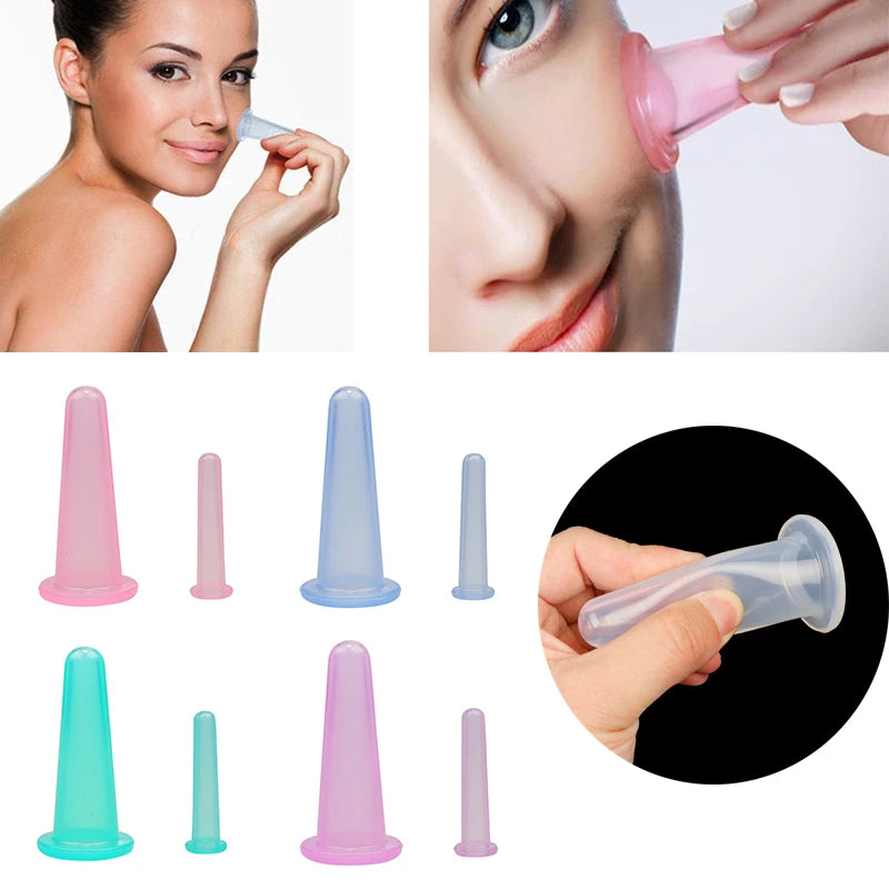 Jar Vacuum Cupping Cans for Massage Silicone Cupping Cup Vacuum Face Massage Cup For Face Body Care Unisex Durable