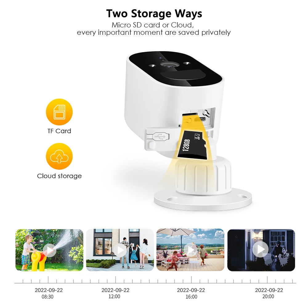 Wireless Solar Wifi Camera CCTV Security Camera Outdoor Full HD 1080P Audio IP Camera With 6000mAh Rechargeable Battery Camera