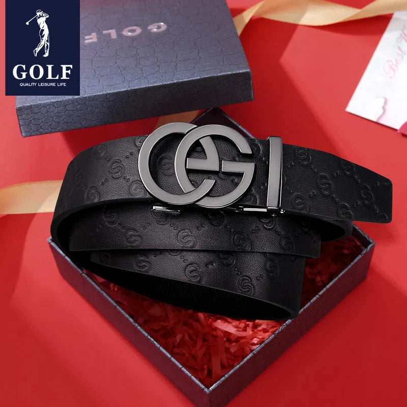 GOLF Men's Belt Leather Automatic Buckle 2023 New Business Belt Youth Casual Top Layer Cowhide Pant Belt