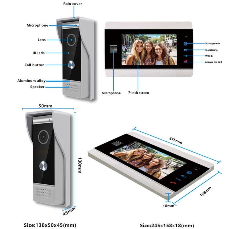 Home Video Intercom Home Night Vision Mobile Detection Doorbell Camera