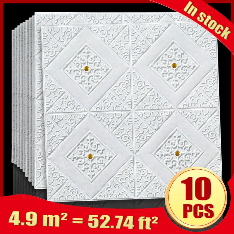Wall Stickers Wallpaper 3D Self-Adhesive Ceiling Decorative Panels Roof Wallpaper Living Room Children's Room Home Decor Sticker