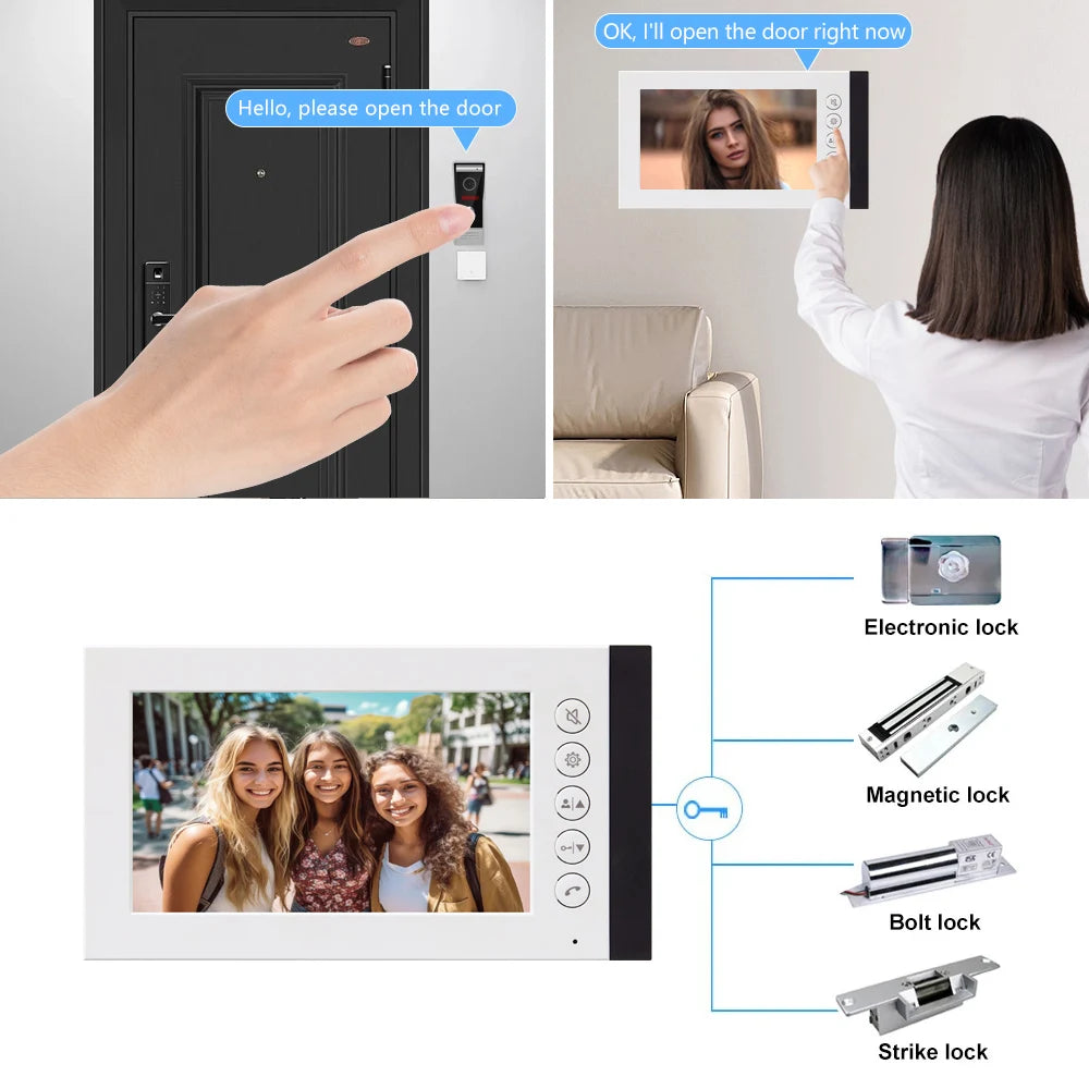 Video Intercom Telephone Apartment Home Surveillance Doorbell Camera
