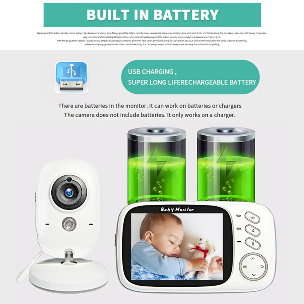 Baby Monitor 3.2'' IPS Screen With Digital Camera And Audio