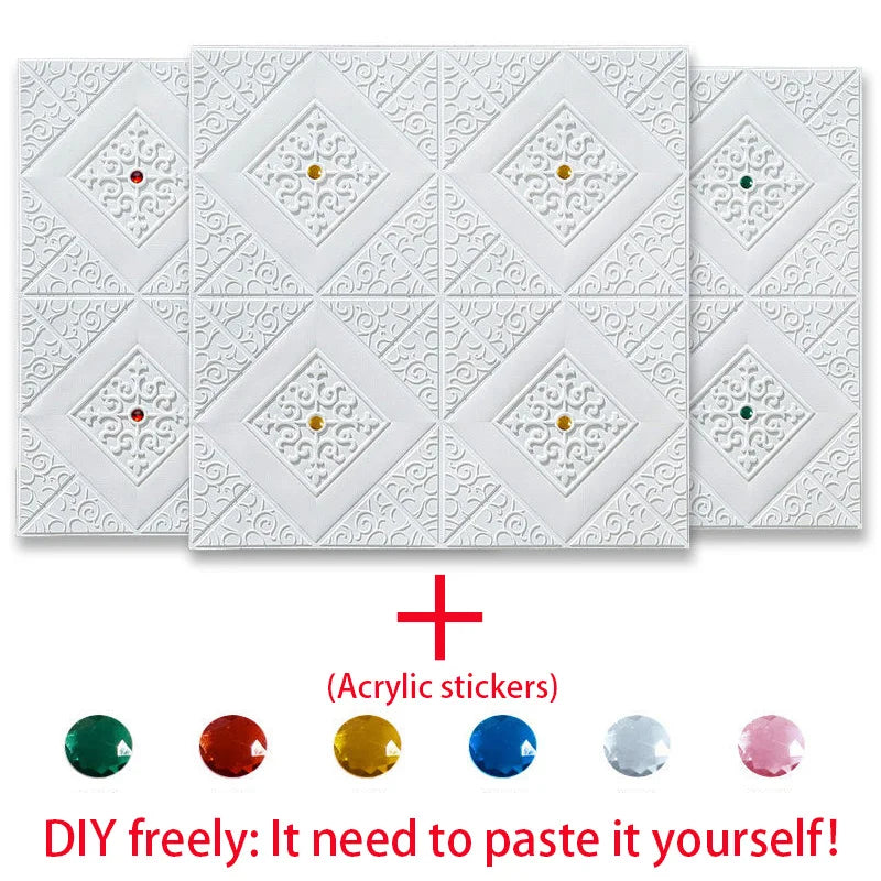 Wall Stickers Wallpaper 3D Self-Adhesive Ceiling Decorative Panels Roof Wallpaper Living Room Children's Room Home Decor Sticker