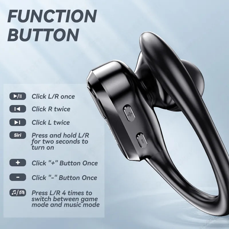 Wireless Headphones with Mic Button Control Noise Reduction