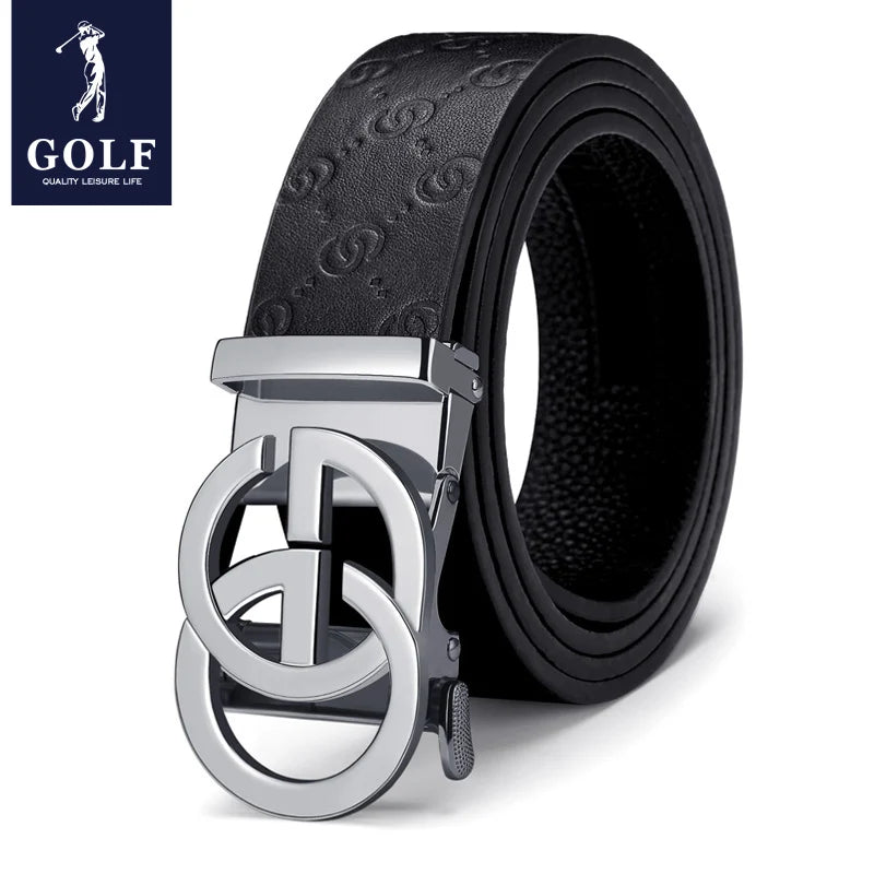 GOLF Men's Belt Leather Automatic Buckle 2023 New Business Belt Youth Casual Top Layer Cowhide Pant Belt