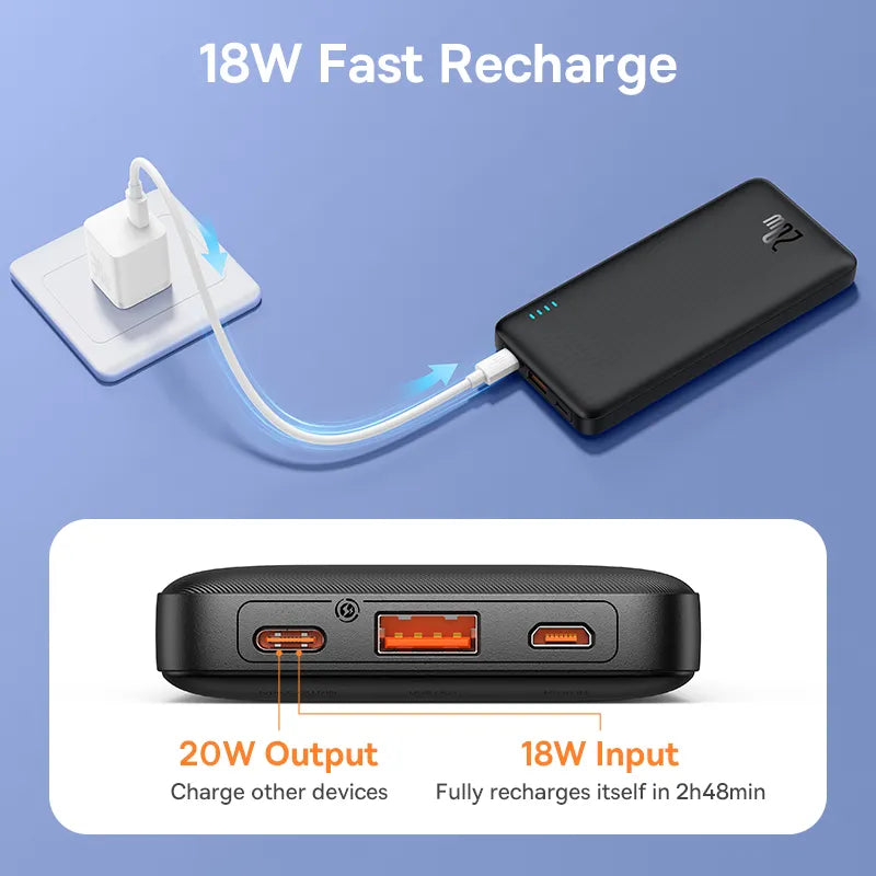 Baseus Airpow 20W Power Bank 10000mAh 20000mAh Fast Charge Powerbank