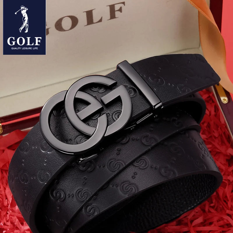 GOLF Men's Belt Leather Automatic Buckle 2023 New Business Belt Youth Casual Top Layer Cowhide Pant Belt