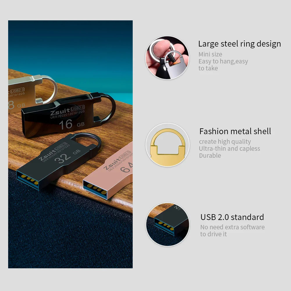 High Speed Memoria Flash Drives Pendrive 64GB 32GB Waterproof