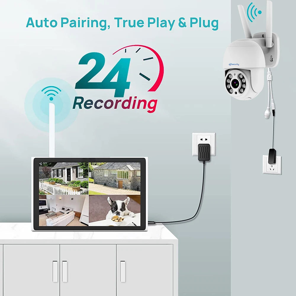 Security Camera System Screen Monitor Plug&Play