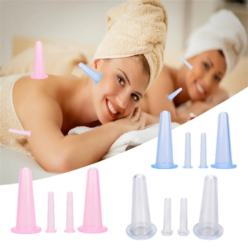 Jar Vacuum Cupping Cans for Massage Silicone Cupping Cup Vacuum Face Massage Cup For Face Body Care Unisex Durable