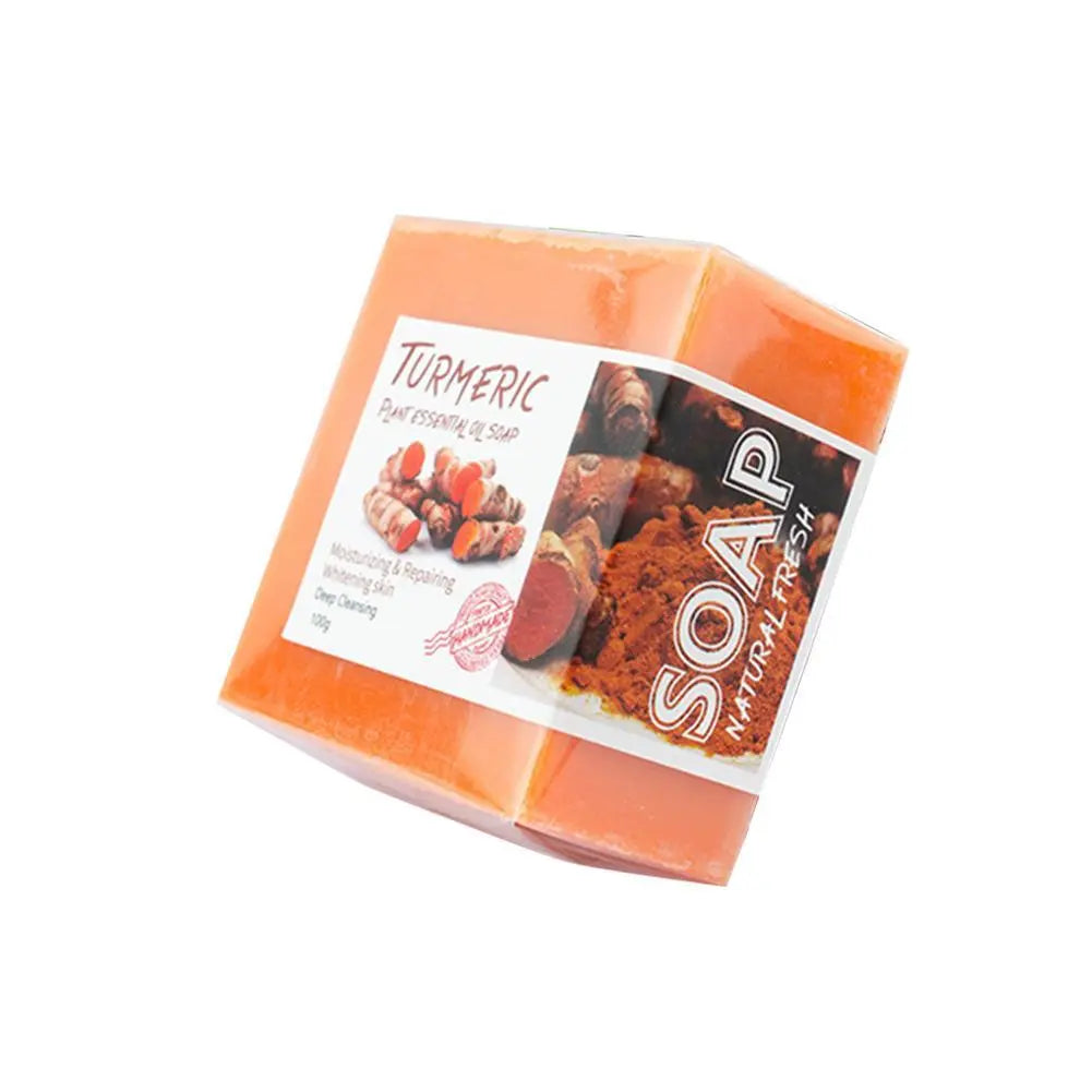 100g Turmeric Essential Oil Handmade Soap Face Wash Removal Acne Treatment