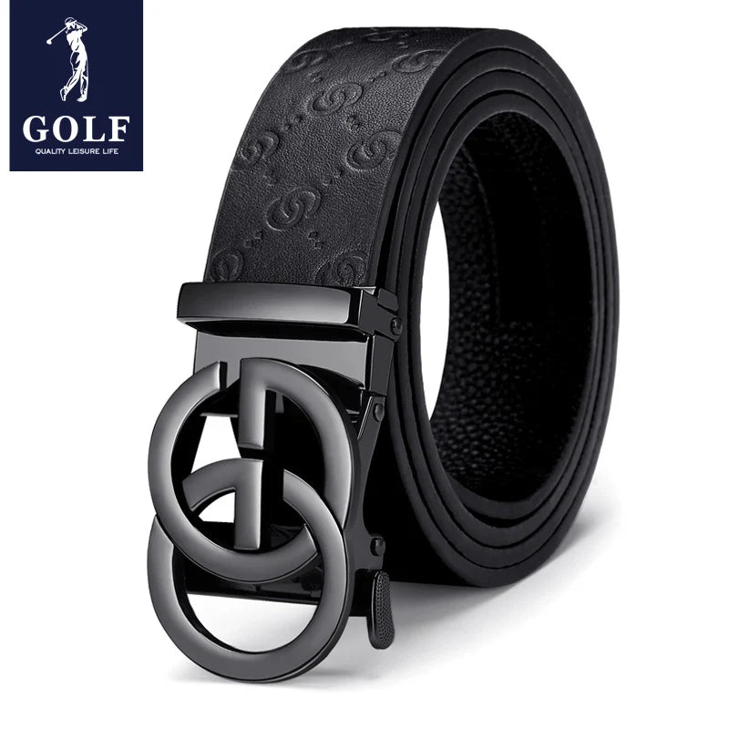 GOLF Men's Belt Leather Automatic Buckle 2023 New Business Belt Youth Casual Top Layer Cowhide Pant Belt