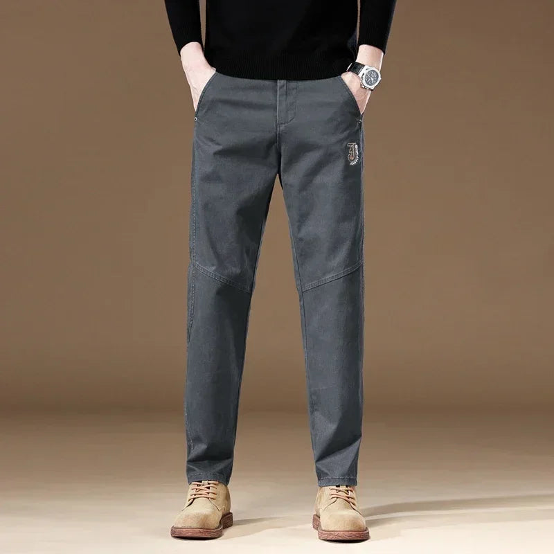 Winter Autumn Mens Cotton Casual Pants Regular