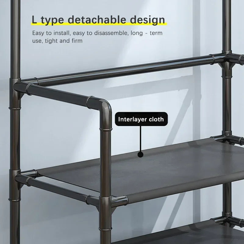 Shoe Rack Simple Floor Shoe and Hat Rack Load-bearing Living Room Organizer Clothes Hat Coats Shoes Combination Storage Shelf
