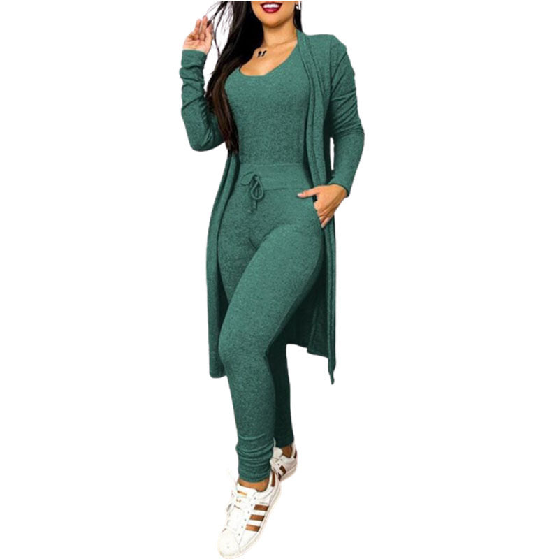 Women's Casual Jumpsuit And Cardigan Cover