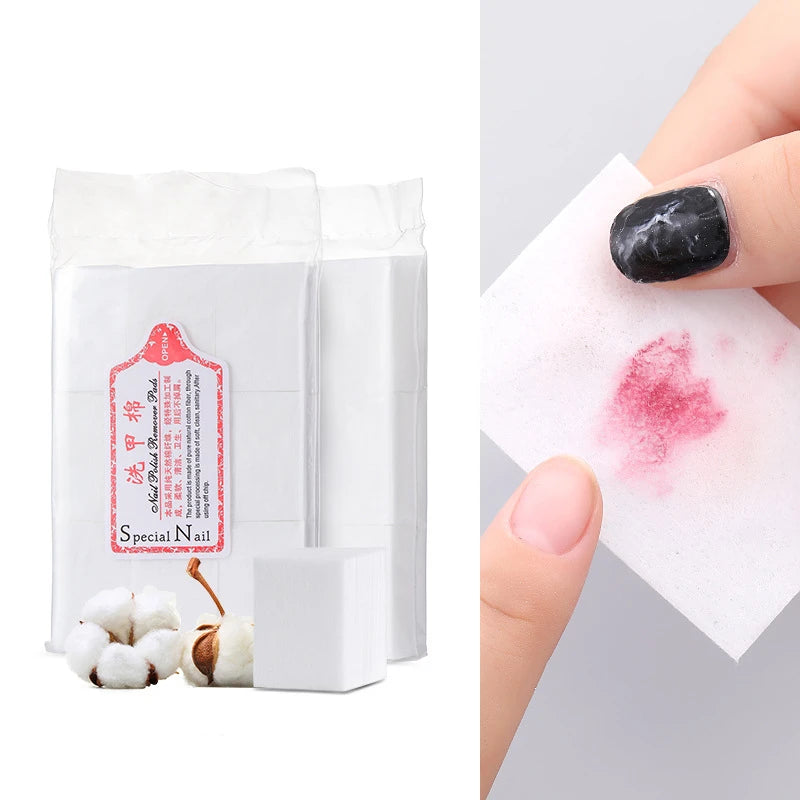 400Pcs Nail Cotton Polish Remover Gel Clean Manicure Napkins Pedicure Lint-Free Wipes Cleaner Paper Pads Varnish Tool