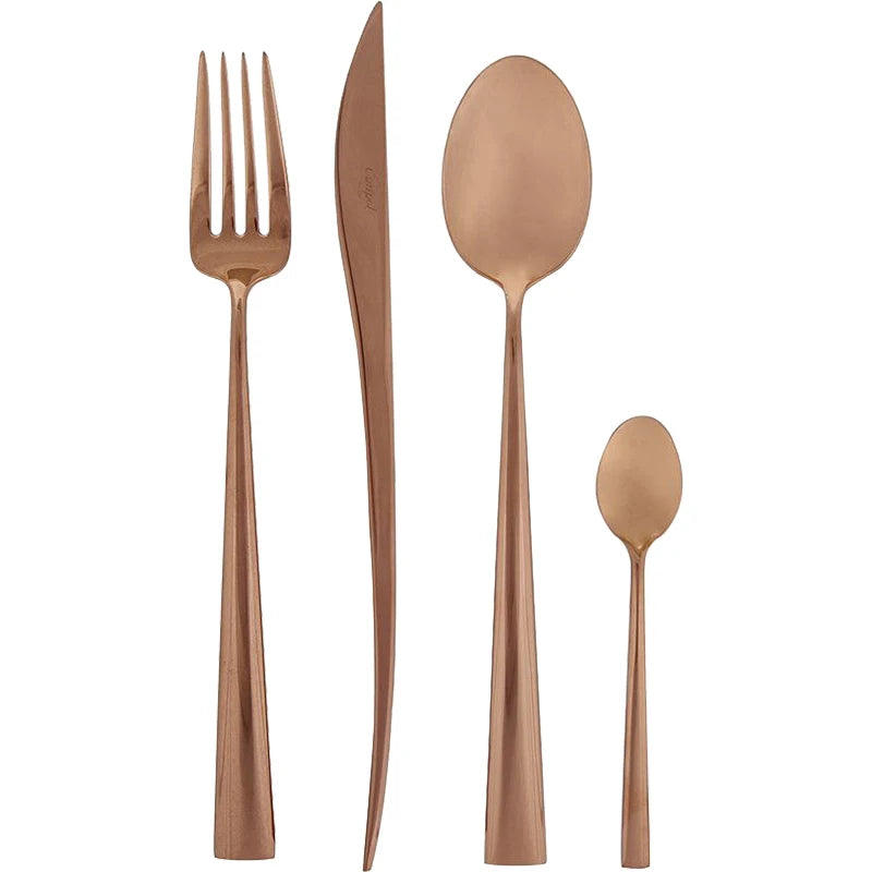 Cutipol | Duna Matte Copper Portugal Handmade Stainless Steel Knife, Fork and Spoon Dessert Dinner Tableware - Duna Matte Copper