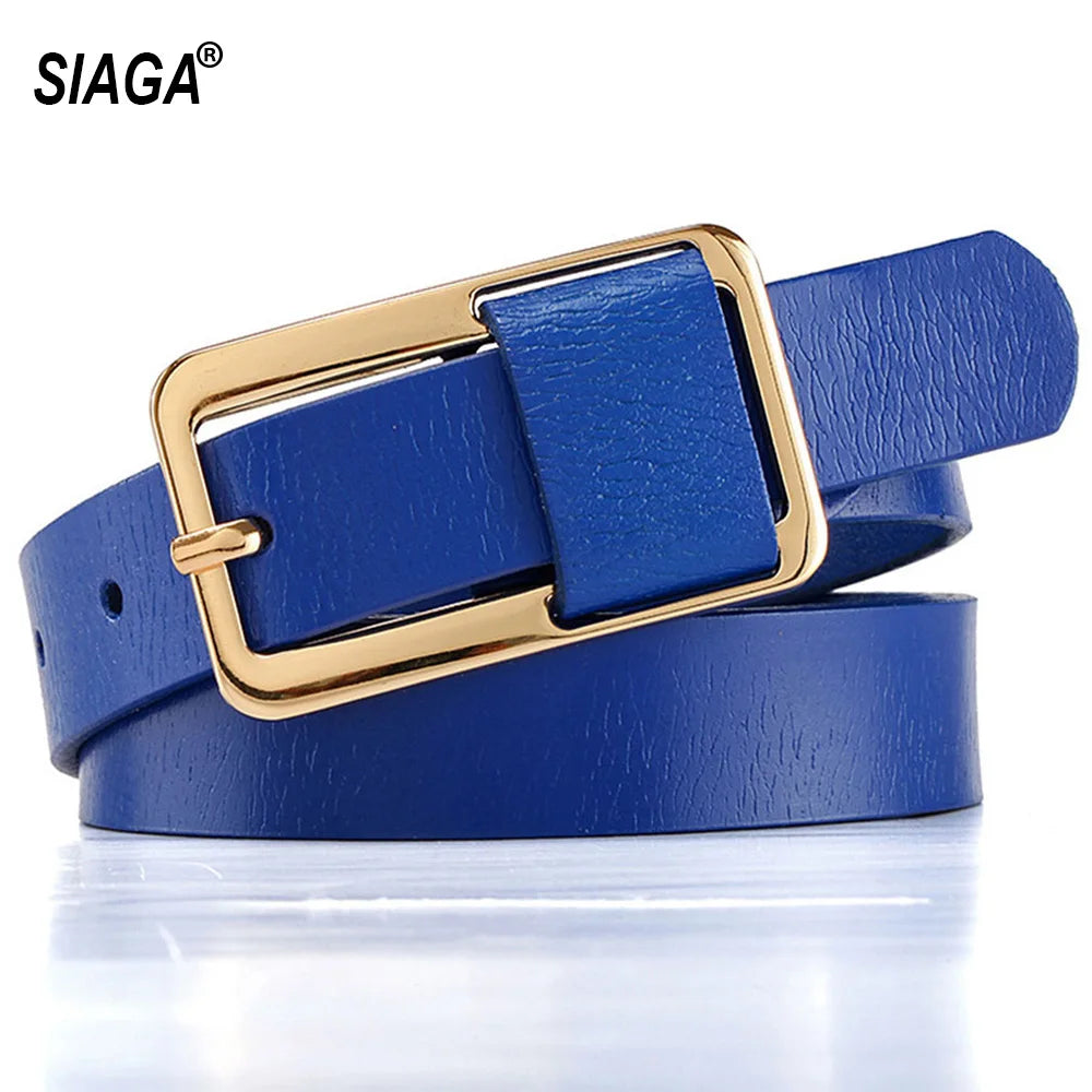 Fashionable Personality Green Belt Simple Narrow Waistband Skirt Decorative Genuine Belts for Women Accessories FCO143