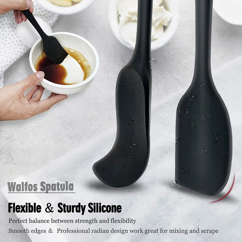 Set Heat Resistant Kitchen Silicone Scraper Spatulas & Mini Spatulas