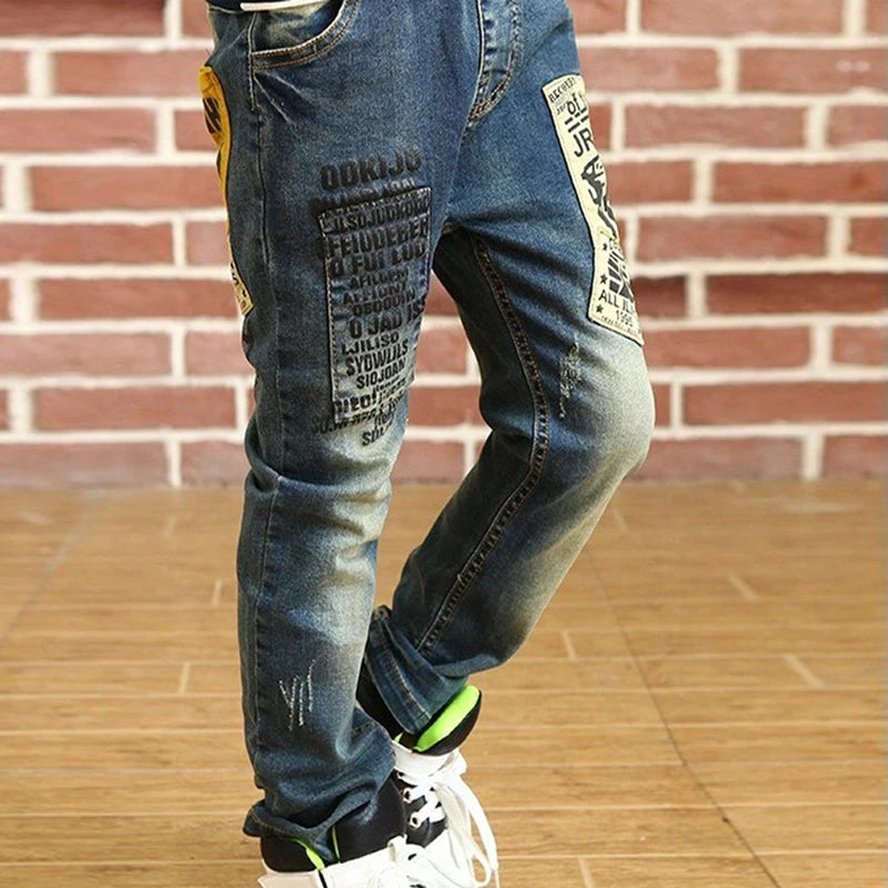 IENENS Boys Jeans Pants Child Denim Long Pants Spring Autumn Clothes 4-11 Years Kids Casual Trousers Young Boy Stretch Jeans