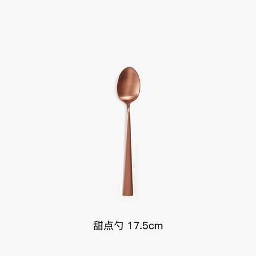 Cutipol | Duna Matte Copper Portugal Handmade Stainless Steel Knife, Fork and Spoon Dessert Dinner Tableware - Duna Matte Copper