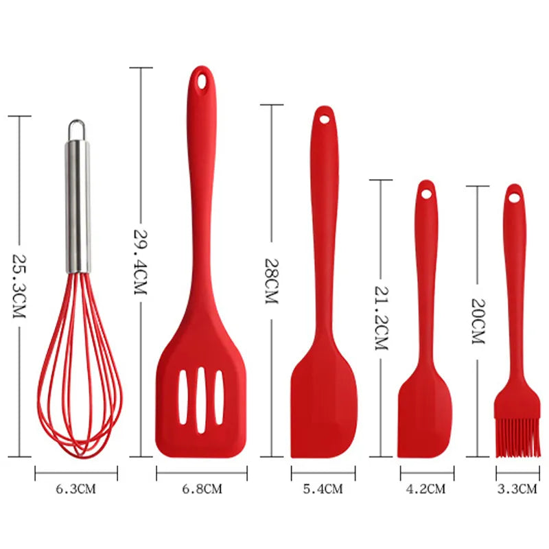 Silicone Cooking Utensils Set Non-Stick Silicone Cake Spatula