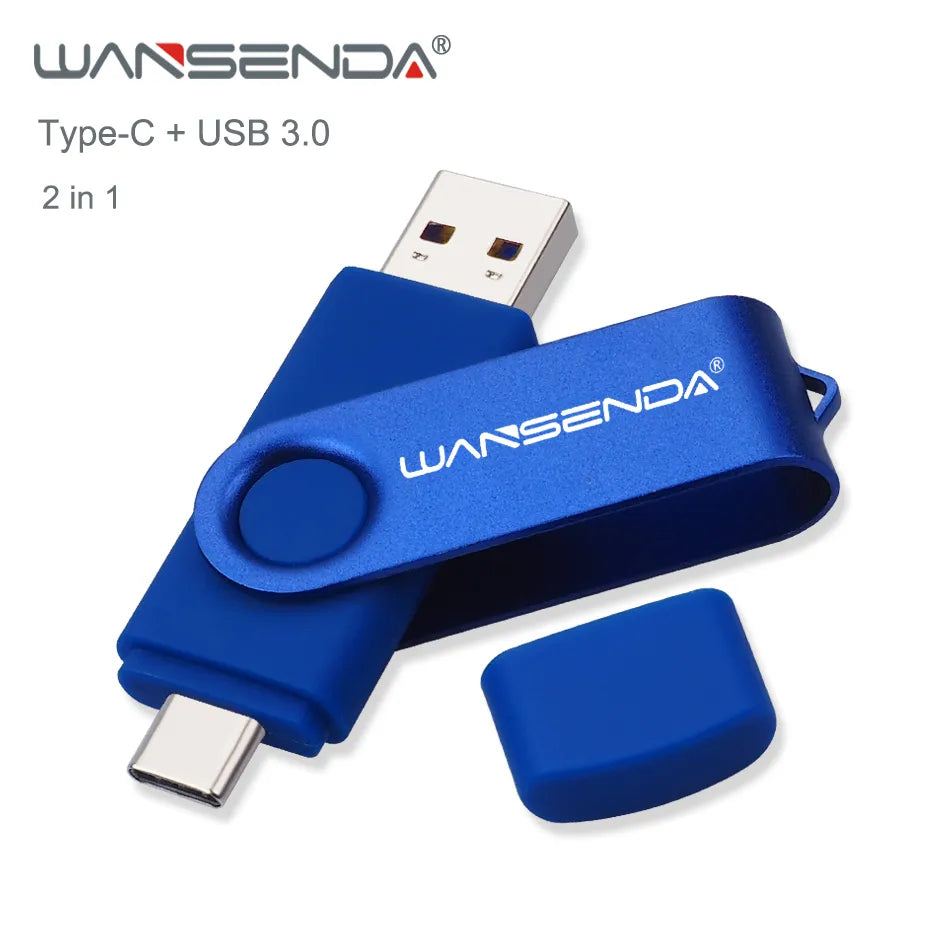 Wansenda USB Flash Drive 512GB 256GB USB 3.0 Pen Drive 128GB Cle USB Stick for Type C Android/PC 64GB Pendrive 32G