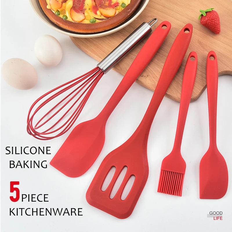 Silicone Cooking Utensils Set Non-Stick Silicone Cake Spatula