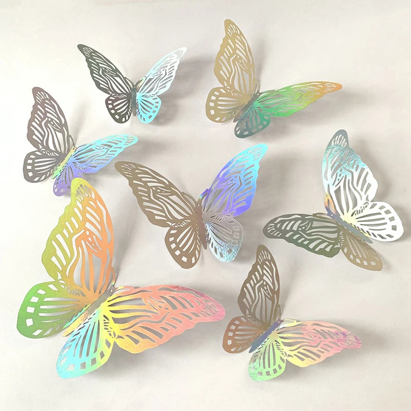 12pcs Suncatcher Sticker 3D Effect Crystal Butterflies Wall Sticker Beautiful Butterfly for Kids Room Wall Decal Home Decoration