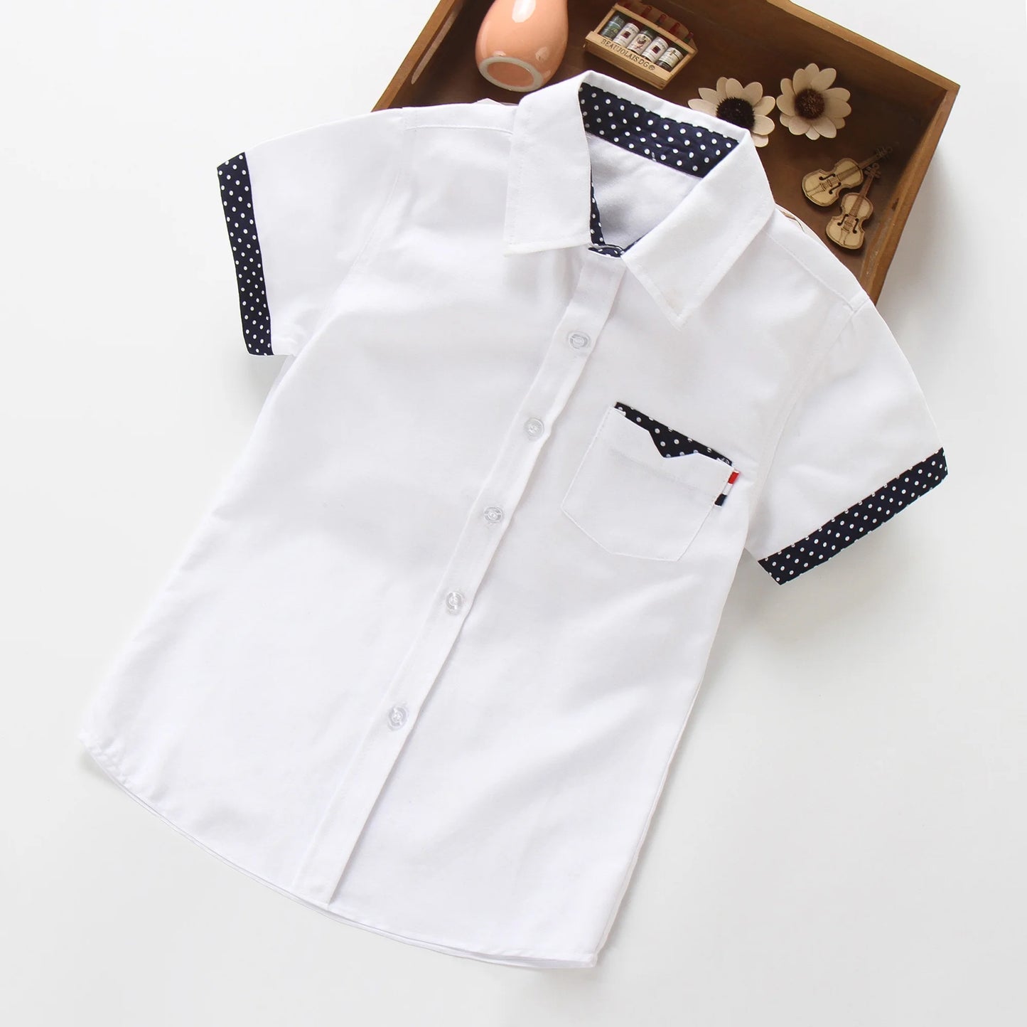 IENENS Kids Boy Shirts Clothes Solid Color 3-11Y Baby Shorts Sleeve Shirt Summer Tops Tees Shirts Children Cotton Blouse
