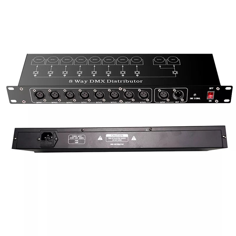 Professional Stage Light Controller DMX512 Splitter Light Signal Amplifier Splitter 8 way DMX Distributor for stage Equipment