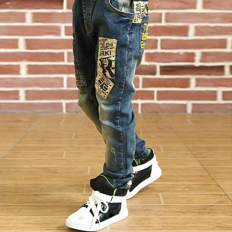 IENENS Boys Jeans Pants Child Denim Long Pants Spring Autumn Clothes 4-11 Years Kids Casual Trousers Young Boy Stretch Jeans
