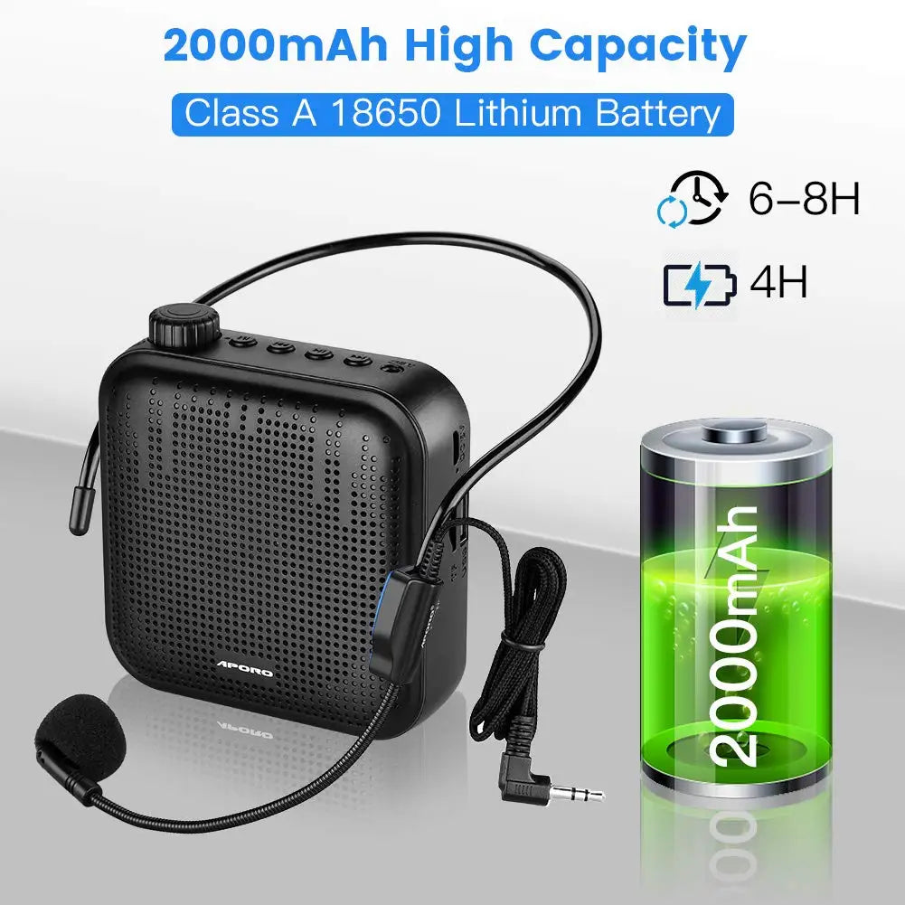 Portable Voice Amplifier Megaphone Mini Audio Speaker With Microphone Rechargeable
