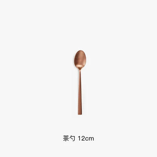 Cutipol | Duna Matte Copper Portugal Handmade Stainless Steel Knife, Fork and Spoon Dessert Dinner Tableware - Duna Matte Copper