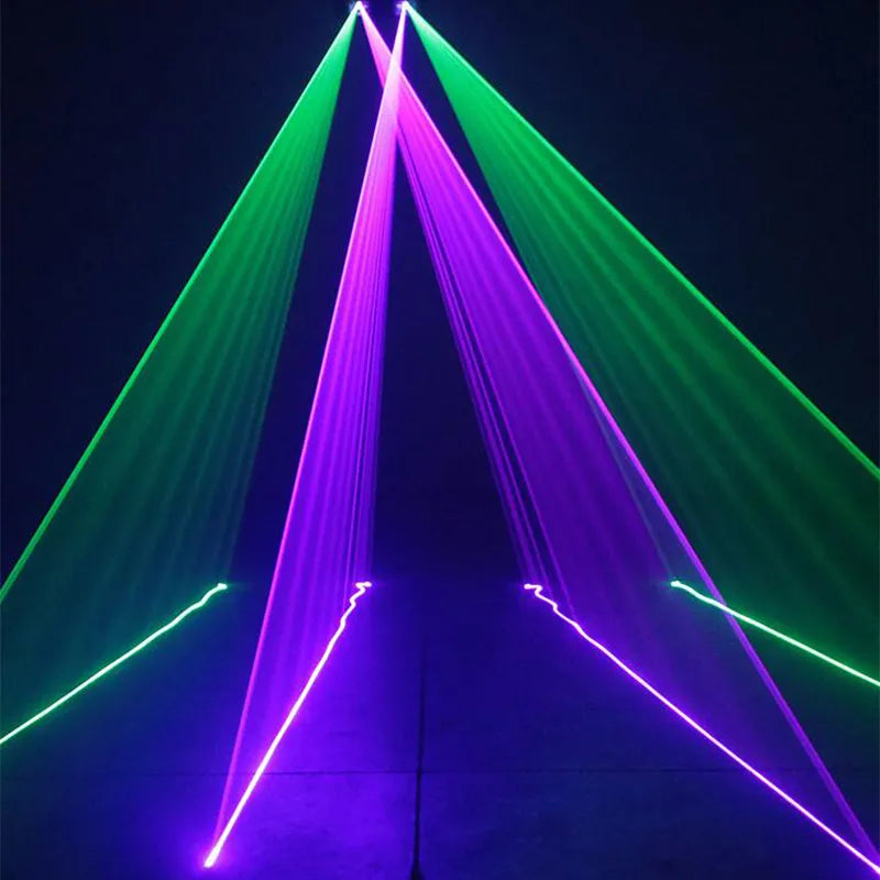 Disco Laser Dual Lens rgb Beam Line Scanner Projector dmx 512 Apply To dj Party Wedding Bar Stage Light