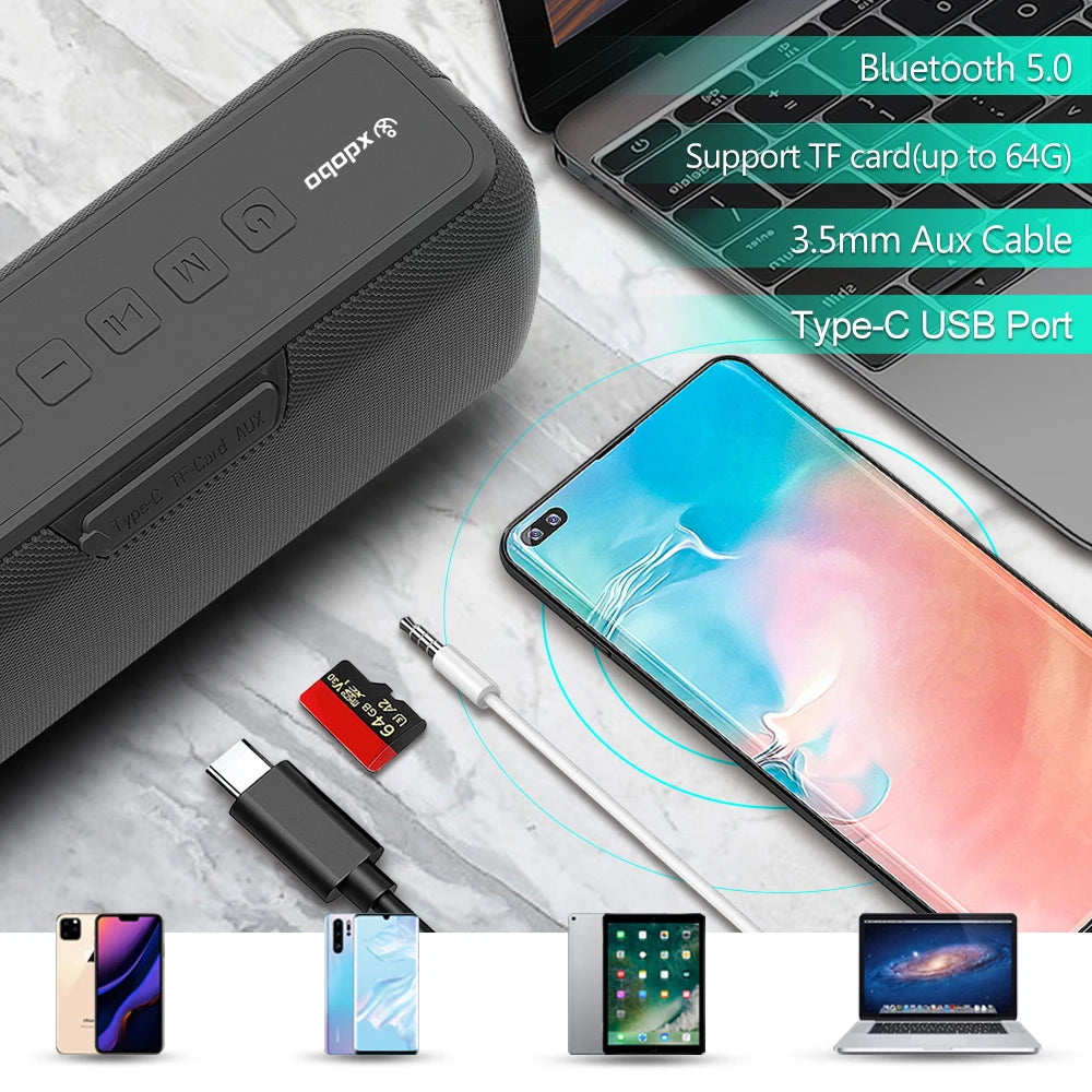 XDOBO X8 60W Portable Speakers Bass Subwoofer Wireless Waterproof TWS 6600mAh Power Bank Function Suporrt USB/TF/AUX