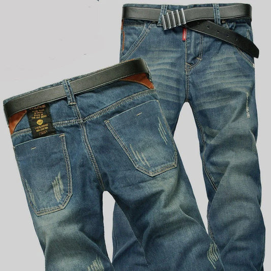 Men's Business Jeans Classic male Skinny Straight Stretch Brand Denim